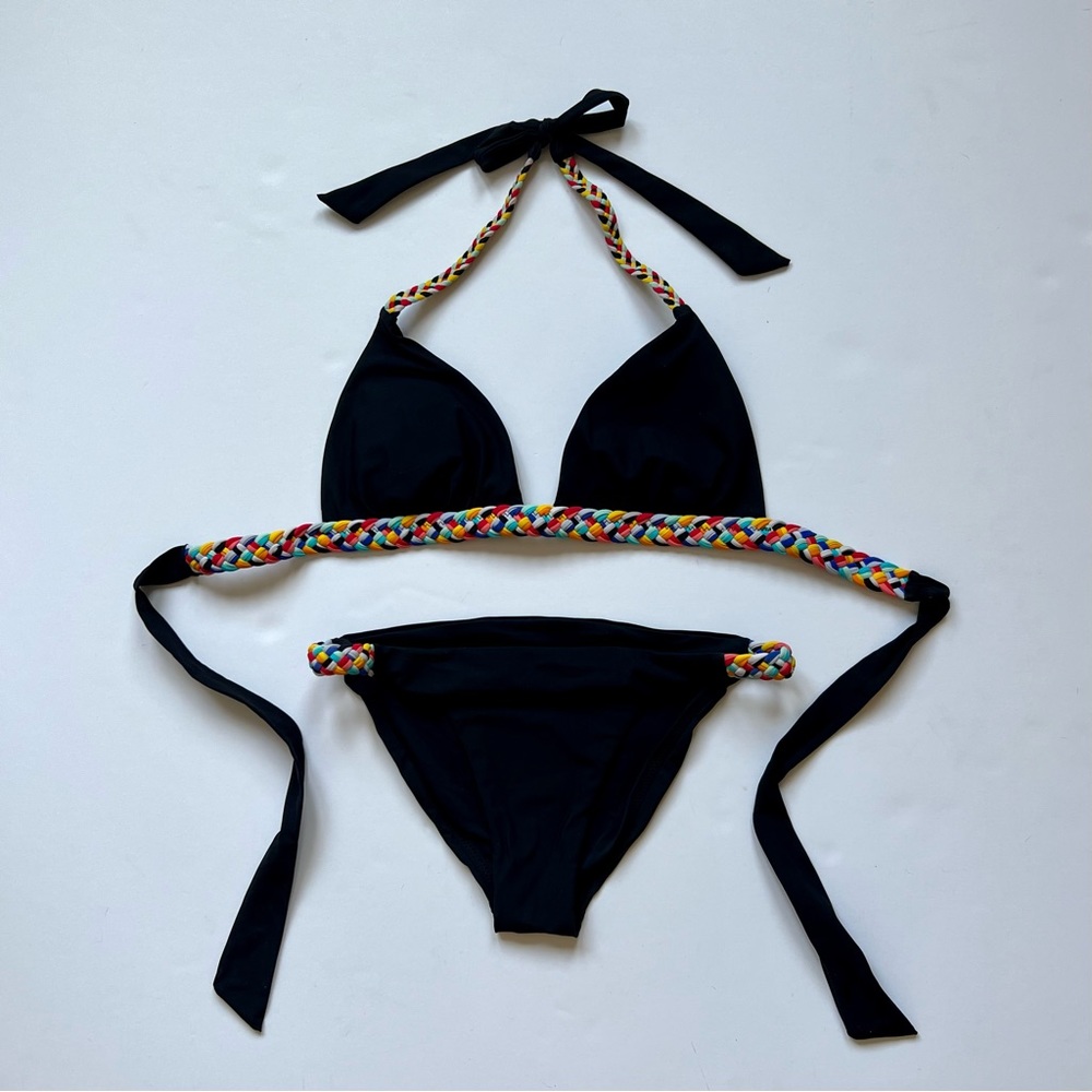 Red Carter Black Braided Bikini Set - Size Extra Small XS / Small S
